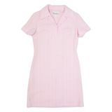 BLEECKER STREET Womens Day Dress Pink Striped Short Sleeve Knee Length M