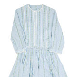 Womens A-Line Dress Blue Gingham Midi S