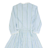 Womens A-Line Dress Blue Gingham Midi S