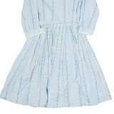 Womens A-Line Dress Blue Gingham Midi S