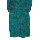 KWAI Womens Pencil Dress Green 90s Paisley Midi S