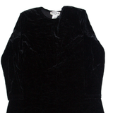 RONNI NICOLE BY OUIDA Womens Fit & Flare Dress Black Velvet Long Sleeve Short L