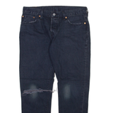 LEVI'S 501CT Jeans Distressed Mens Blue Regular Tapered W32 L28