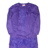 NINA RICK Womens Fit & Flare Dress Purple Long Sleeve Midi UK 14