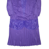 NINA RICK Womens Fit & Flare Dress Purple Long Sleeve Midi UK 14