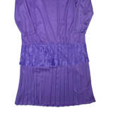 NINA RICK Womens Fit & Flare Dress Purple Long Sleeve Midi UK 14