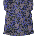 Womens Shift Dress Grey 90s Crazy Pattern Midi L