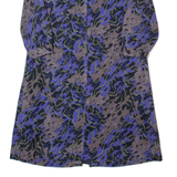 Womens Shift Dress Grey 90s Crazy Pattern Midi L