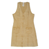 SADIE & SAGE Womens Pencil Dress Beige Denim Sleeveless Knee Length M