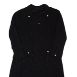 Womens A-Line Dress Black 90s Long Sleeve Midi L