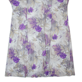 Womens Day Dress Grey Floral Short Sleeve Midi XL