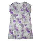 Womens Day Dress Grey Floral Short Sleeve Midi XL