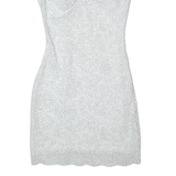 GUESS Womens Bodycon Dress White Spotted Sleeveless Knee Length UK 8