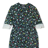 SPORTING DRESS Sheer Womens Pencil Dress Black 90s Floral Midi UK 12