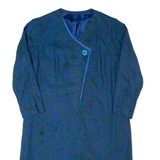 Womens Day Dress Blue 90s Paisley Midi L