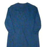 Womens Day Dress Blue 90s Paisley Midi L
