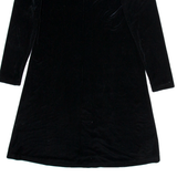 JESSICA HOLBROOK Womens A-Line Dress Black Velvet Long Sleeve Knee Length UK 8