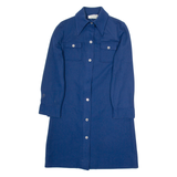 THE VILLAGER Womens Jacket Dress Blue Long Sleeve Knee Length UK 12