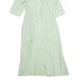 KWAI Womens Day Dress Green Long Sleeve Midi UK 8