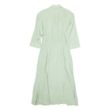 KWAI Womens Day Dress Green Long Sleeve Midi UK 8