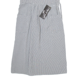 CARLOLINE WELLS Womens A-Line Dress Black Linen Gingham Knee Length UK 8