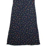 TALBOTS Womens A-Line Dress Blue 90s Floral Short Sleeve Midi S