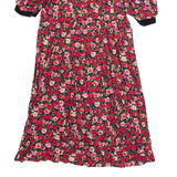 MAGGIE & ZOE Womens Day Dress Red 90s Floral Knee Length UK 10