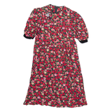 MAGGIE & ZOE Womens Day Dress Red 90s Floral Knee Length UK 10