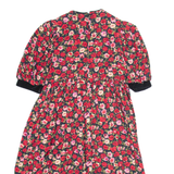 MAGGIE & ZOE Womens Day Dress Red 90s Floral Knee Length UK 10