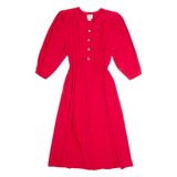 LA MILAN Womens A-Line Dress Red Long Sleeve Midi UK 12