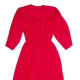 LA MILAN Womens A-Line Dress Red Long Sleeve Midi UK 12
