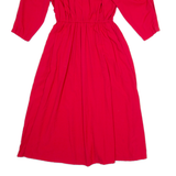 LA MILAN Womens A-Line Dress Red Long Sleeve Midi UK 12