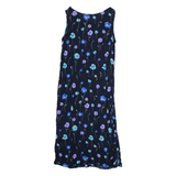 R&K Womens Shift Dress Blue Floral Sleeveless Midi UK 12
