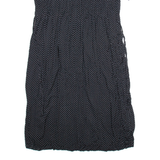 JBS Womens Day Dress Black Spotted Short Sleeve Midi UK 12