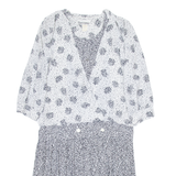 PERCEPTIONS Womens A-Line Dress Black Crazy Pattern Long Sleeve Knee Length S