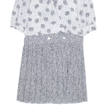 PERCEPTIONS Womens A-Line Dress Black Crazy Pattern Long Sleeve Knee Length S