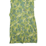 KAY WHITNEY Womens Shift Dress Green Paisley Short Sleeve Midi L