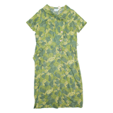 KAY WHITNEY Womens Shift Dress Green Paisley Short Sleeve Midi L