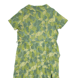 KAY WHITNEY Womens Shift Dress Green Paisley Short Sleeve Midi L