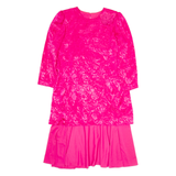 BOSTON MAID Womens A-Line Dress Pink Long Sleeve Midi UK 14