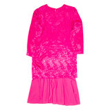 BOSTON MAID Womens A-Line Dress Pink Long Sleeve Midi UK 14