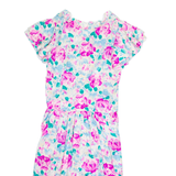 Womens Day Dress Pink Floral Short Sleeve Midi L