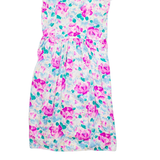 Womens Day Dress Pink Floral Short Sleeve Midi L