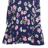 JOULES Womens Skater Dress Blue Viscose Floral Long Sleeve Knee Length UK 10