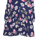 JOULES Womens Skater Dress Blue Viscose Floral Long Sleeve Knee Length UK 10