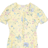 CITY LIFE Womens Tea Dress Yellow Floral Short Sleeve Knee Length UK 14