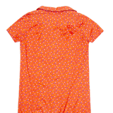 Womens Shift Dress Red Floral Short Sleeve Midi M