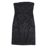 ELLE Womens Slip Dress Black Sleeveless Short L