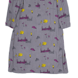 BODEN Yellow Bus Womens Fit & Flare Dress Green Crazy Pattern Knee Length UK 10