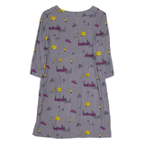 BODEN Yellow Bus Womens Fit & Flare Dress Green Crazy Pattern Knee Length UK 10